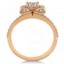 Diamond Flower Style Engagement Ring in 14k Rose Gold (1.27ct)