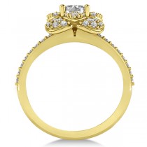 Diamond Flower Style Engagement Ring in 14k Yellow Gold (1.27ct)