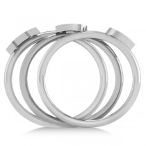 Capital Initial Ring Stackable Plain Metal in 14k White Gold