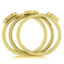 Capital Initial Ring Stackable Plain Metal 14k Yellow Gold