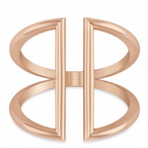 Abstract Double Bar Fashion Ring 14K Rose Gold