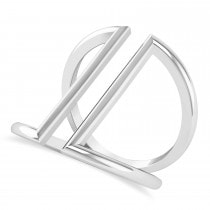 Abstract Double Bar Fashion Ring 14K White Gold