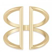 Abstract Double Bar Fashion Ring 14K Yellow Gold