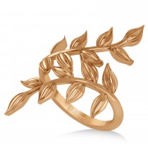 Olive Leaf Vine Plain Metal Fashion Ring 14k Rose Gold