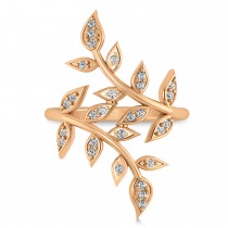 Diamond Olive Leaf Vine Fashion Ring 14k Rose Gold (0.28ct)