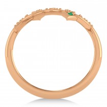 Emerald Olive Leaf Vine Fashion Ring 14k Rose Gold (0.28ct)