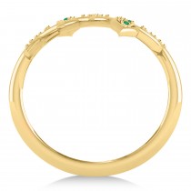 Emerald Olive Leaf Vine Fashion Ring 14k Yellow Gold (0.28ct)
