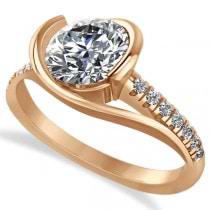 Diamond Twisted Engagement Ring in 14k Rose Gold (1.71ct)