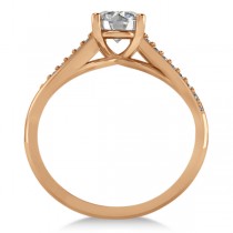 Diamond Accented Bypass Engagement Ring in 14k Rose Gold (1.16ct)