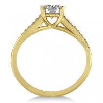 Diamond Accented Bypass Engagement Ring in 14k Yellow Gold (1.16ct)