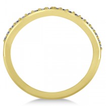 Diamond Accented Contoured Wedding Band in 14k Yellow Gold (0.19ct)