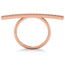 Horizontal Bar Ring with Diamond Accents 14k Rose Gold (0.30ct)