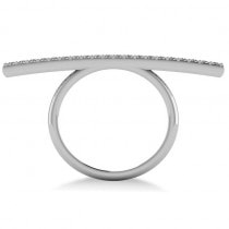 Horizontal Bar Ring with Diamond Accents 14k White Gold (0.30ct)