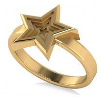 Three Dimensional Star Fashion Ring 14k Yellow Gold