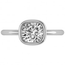 Cushion Cut Diamond Solitaire Engagement Ring 14k White Gold (1.40ct)