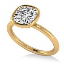 Cushion Cut Diamond Solitaire Engagement Ring 14k Yellow Gold (1.40ct)