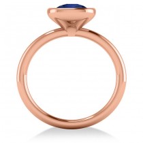 Cushion Cut Blue Sapphire Solitaire Engagement Ring 14k Rose Gold (1.90ct)