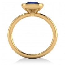 Cushion Cut Blue Sapphire Solitaire Engagement Ring 14k Yellow Gold (1.90ct)