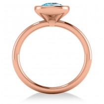 Cushion Cut Blue Topaz Solitaire Engagement Ring 14k Rose Gold (1.90ct)