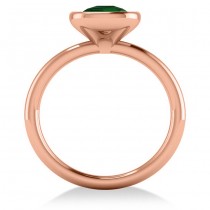 Cushion Cut Emerald Solitaire Engagement Ring 14k Rose Gold (1.90ct)