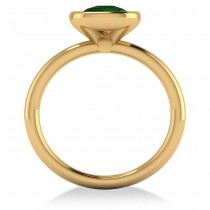 Cushion Cut Emerald Solitaire Engagement Ring 14k Yellow Gold (1.90ct)