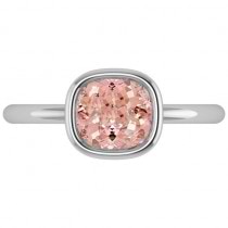 Cushion Cut Pink Morganite Solitaire Engagement Ring 14k White Gold (1.90ct)