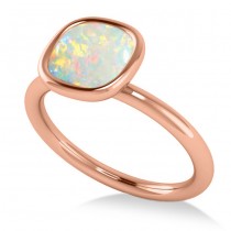 Cushion Cut Opal Solitaire Engagement Ring 14k Rose Gold (1.90ct)