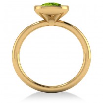 Cushion Cut Peridot Solitaire Engagement Ring 14k Yellow Gold (1.90ct)