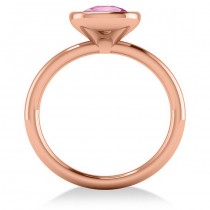 Cushion Cut Pink Sapphire Solitaire Engagement Ring 14k Rose Gold (1.90ct)