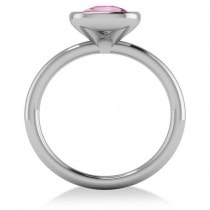 Cushion Cut Pink Sapphire Solitaire Engagement Ring 14k White Gold (1.90ct)