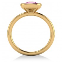 Cushion Cut Pink Sapphire Solitaire Engagement Ring 14k Yellow Gold (1.90ct)