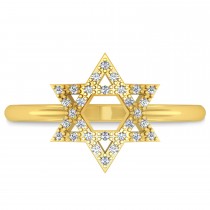 Diamond Jewish Star of David Fashion Ring 14k Yellow Gold (0.15ct)