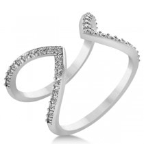 Abstract Designs Diamond Fashion Ring 14k White Gold (0.38ct)