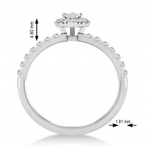 Pear Lab Grown Diamond Halo Engagement Ring 14k White Gold (0.63ct)