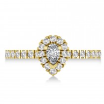 Pear Lab Grown Diamond Halo Engagement Ring 14k Yellow Gold (0.63ct)