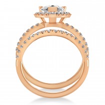 Diamond Pear-Cut Halo Bridal Set 14k Rose Gold (2.78ct)