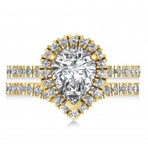 Diamond Pear-Cut Halo Bridal Set 14k Yellow Gold (2.78ct)