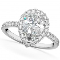 Lab Grown Diamond Pear-Cut Halo Bridal Set 14K White Gold (2.78ct)