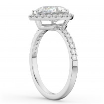 Pear Cut Halo Lab Grown Diamond Engagement Ring 14K White Gold (2.51ct)