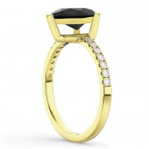 Pear Black Diamond & Diamond Engagement Ring 14K Yellow Gold (2.21ct)