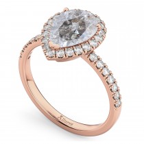 Pear Salt & Pepper Diamond & Diamond Engagement Ring 14K Rose Gold (2.51ct)
