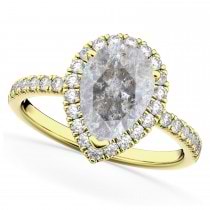 Pear Salt & Pepper Diamond & Diamond Engagement Ring 14K Yellow Gold (2.51ct)