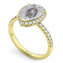 Pear Salt & Pepper Diamond & Diamond Engagement Ring 14K Yellow Gold (2.51ct)