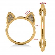 Diamond Cat Ears Fashion Ring 14k Yellow Gold (0.22ct)