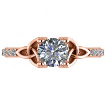Luxe Lab Grown Diamond Celtic Knot Engagement Ring 18k Rose Gold 0.16ct