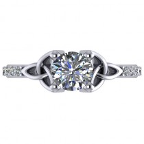 Luxe Lab Grown Diamond Celtic Knot Engagement Ring  Palladium 0.16ct