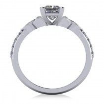 Princess Cut Diamond Celtic Knot Engagement Ring 18k White Gold 0.75ct