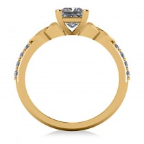 Princess Cut Diamond Celtic Knot Engagement Ring 18k Yellow Gold 0.75ct