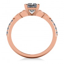 Princess Cut Diamond Celtic Knot Engagement Ring 18k Rose Gold 1.00ct