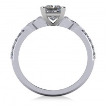 Princess Cut Diamond Celtic Knot Engagement Ring 18k White Gold 1.00ct